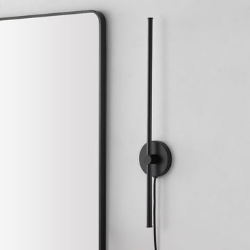 Anton 27.25" Modern Minimalist Iron Adjustable Bar Integrated LED Plug-In Sconce - JONATHAN Y